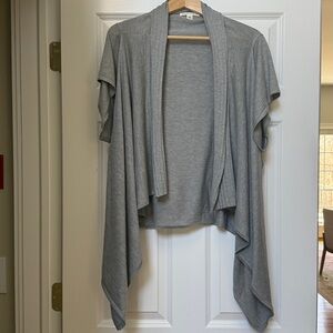 Banana Republic Light Gray Open-Front Cardigan